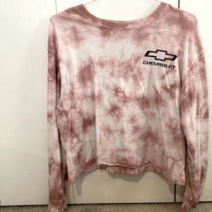 Chevrolet, Pink-t Tie Dye, Long-sleeve, Crop top. Size XXL.